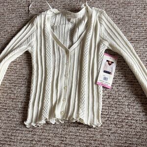 aeropostale ruffle cropped cardigan / size small/ nwt